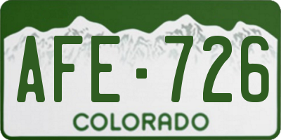 CO license plate AFE726