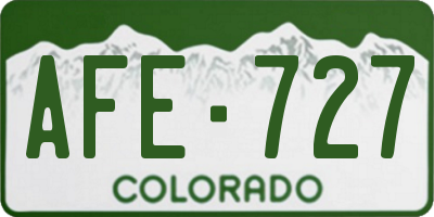 CO license plate AFE727