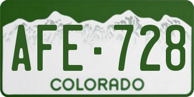 CO license plate AFE728