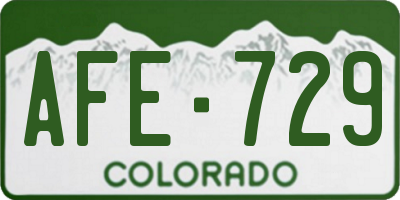 CO license plate AFE729
