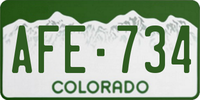 CO license plate AFE734
