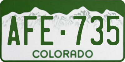 CO license plate AFE735