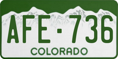 CO license plate AFE736
