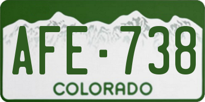 CO license plate AFE738