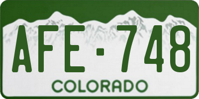 CO license plate AFE748