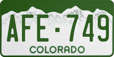 CO license plate AFE749