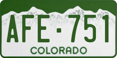 CO license plate AFE751