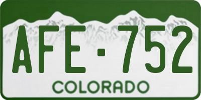 CO license plate AFE752