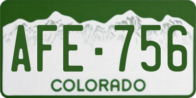 CO license plate AFE756