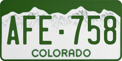 CO license plate AFE758