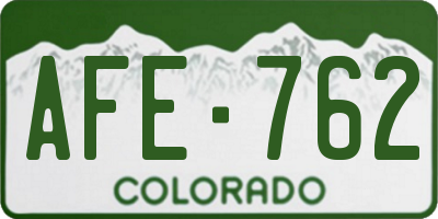CO license plate AFE762