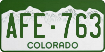 CO license plate AFE763