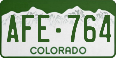 CO license plate AFE764