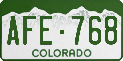 CO license plate AFE768