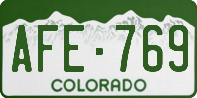 CO license plate AFE769