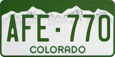 CO license plate AFE770