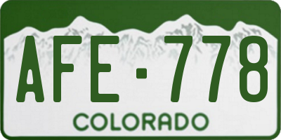 CO license plate AFE778