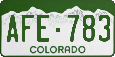 CO license plate AFE783