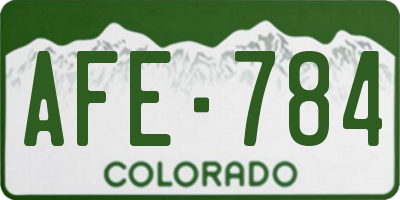 CO license plate AFE784