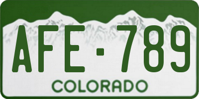 CO license plate AFE789