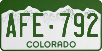 CO license plate AFE792