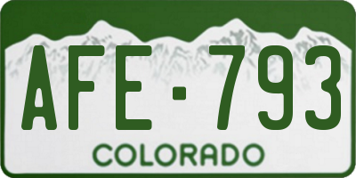 CO license plate AFE793