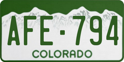CO license plate AFE794