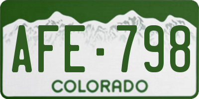 CO license plate AFE798