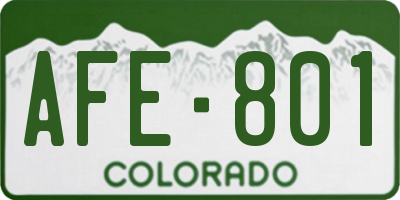 CO license plate AFE801