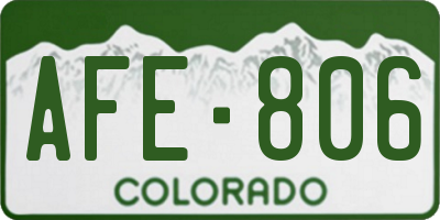 CO license plate AFE806