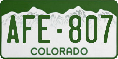 CO license plate AFE807