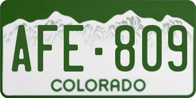 CO license plate AFE809