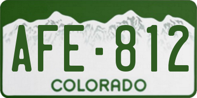 CO license plate AFE812