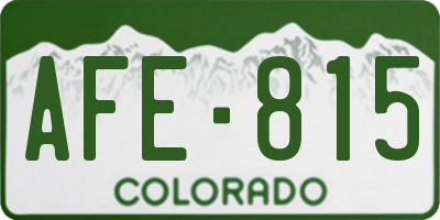 CO license plate AFE815
