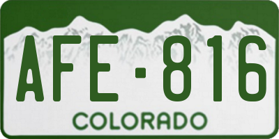 CO license plate AFE816