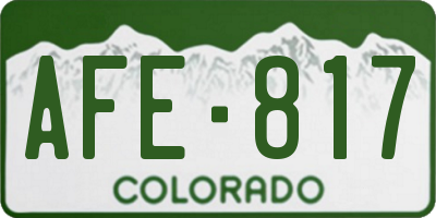 CO license plate AFE817