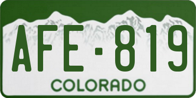 CO license plate AFE819
