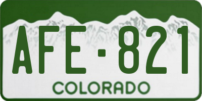 CO license plate AFE821