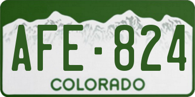 CO license plate AFE824