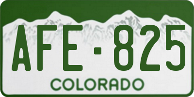 CO license plate AFE825