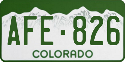 CO license plate AFE826