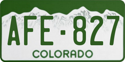 CO license plate AFE827
