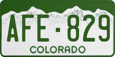 CO license plate AFE829