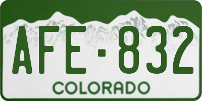 CO license plate AFE832