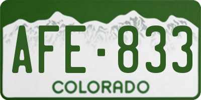 CO license plate AFE833