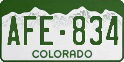 CO license plate AFE834