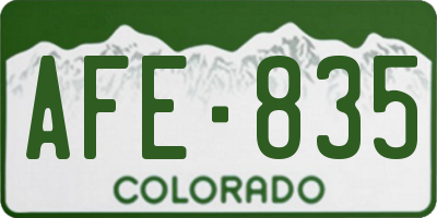 CO license plate AFE835