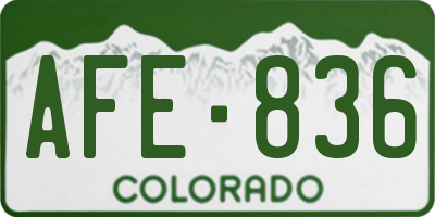 CO license plate AFE836