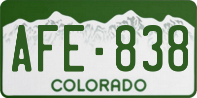 CO license plate AFE838
