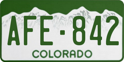 CO license plate AFE842